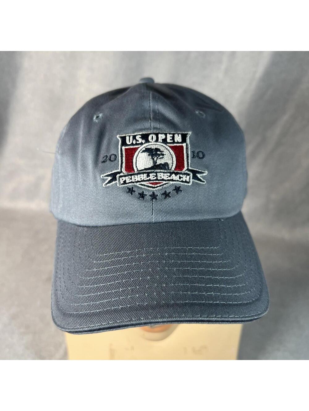 US Open Pebble Beach 2010 dad Hat Cap Adjustable Gray Blue USGA Golf unisex PGA